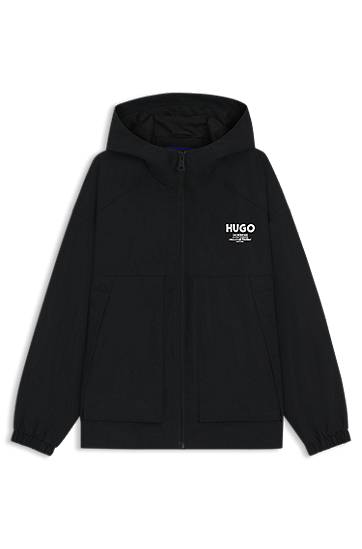 Яке BOSS HUGO Water-Repellent Hooded Jacket Черно | 50548719