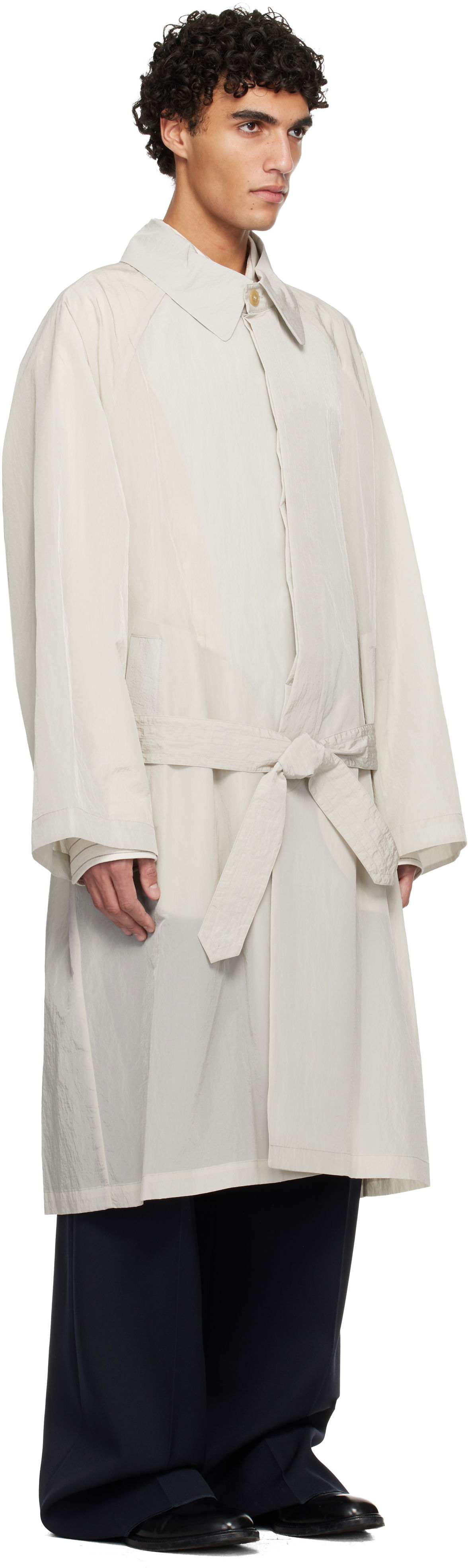 Тренчкот HED MAYNER Hed Mayner Crinkled Trench Coat Бежово | HMMC10054AHC156, 1