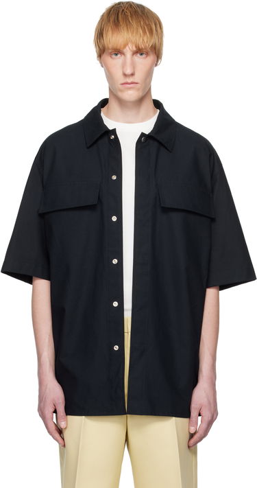 Риза Jil Sander Jil Sander Cotton Short Sleeve Shirt Черно | J47DL0163_J45296, 0