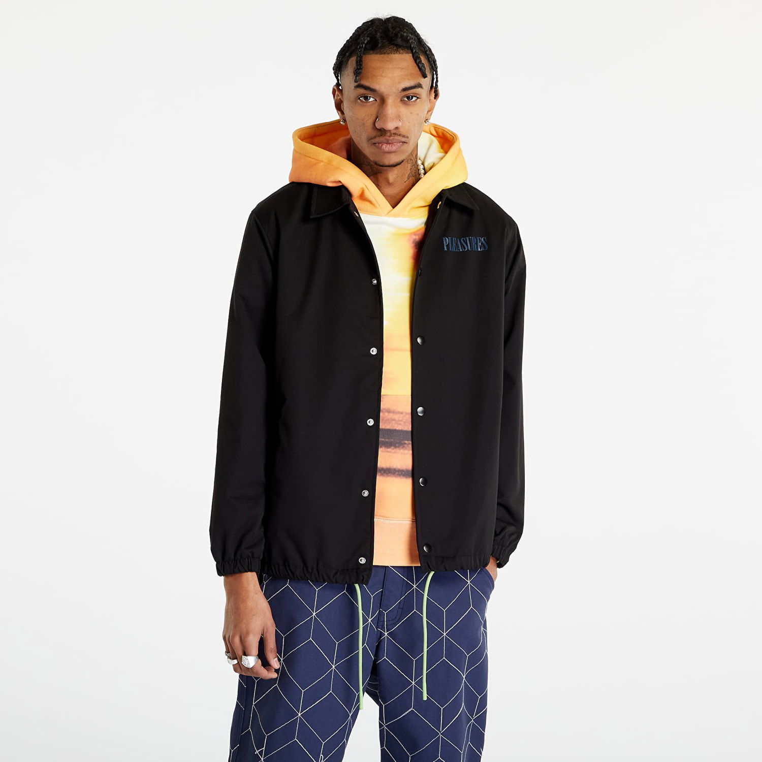 Яке Pleasures Bended Coach Jacket Черно | P23SP005 BLACK, 0