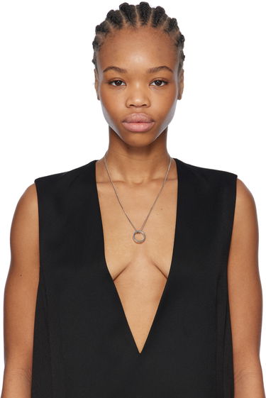 Колие Maison Margiela MM6 Maison Margiela Minimal Logo Pendant Ring Necklace Металик | SM6UU0048 P7351, 2
