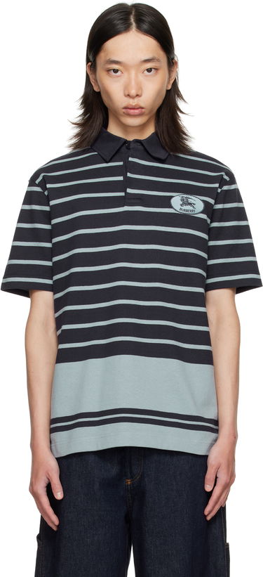Поло тениска Burberry Burberry Index Stripe Polo Черно | 8110595, 0