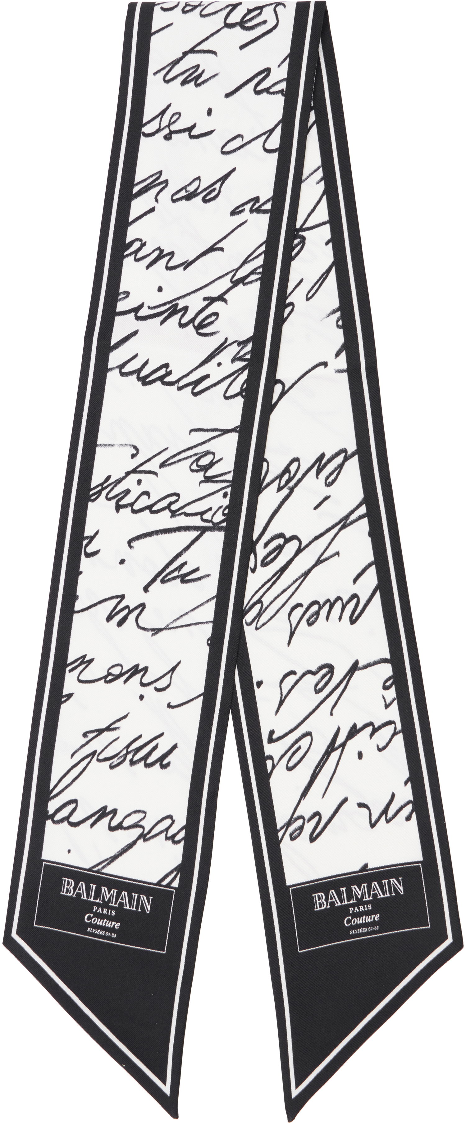 Шал Balmain Balmain Printed Silk 'Love Letter' Scarf Бяло | EF1XF090SE90, 0