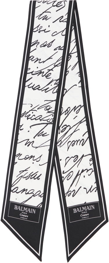 Шал Balmain Balmain Printed Silk 'Love Letter' Scarf Бяло | EF1XF090SE90, 0