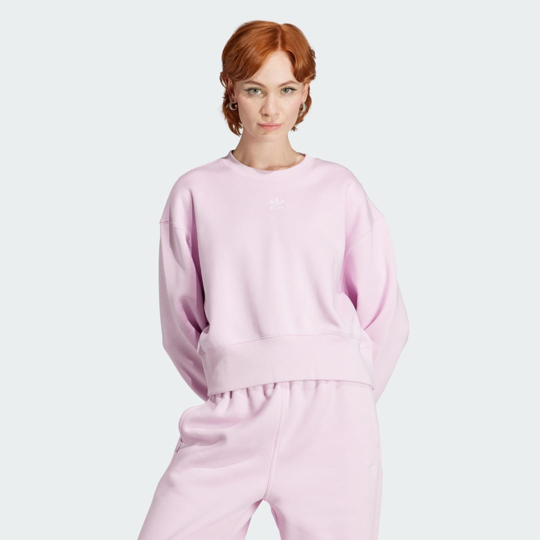 Суитчър adidas Performance Essentials Crew Sweatshirt Розово | IJ9771, 1