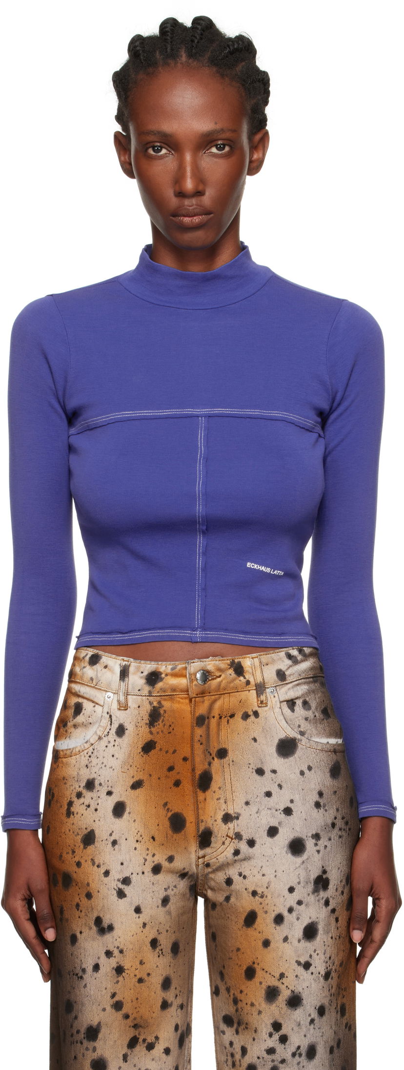 Пуловер Eckhaus Latta Eckhaus Latta Lapped Baby Turtleneck Top Лилаво | 305-EL-PF25-U -