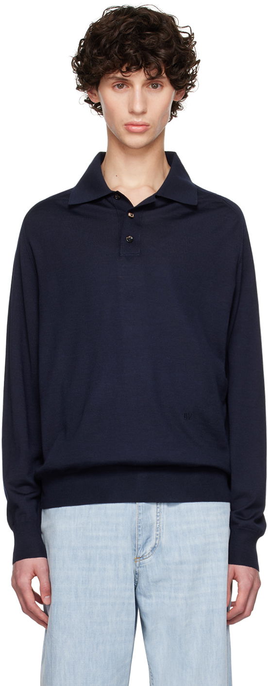 Поло тениска Bottega Veneta Polo Inverted Seam Тъмно синьо | 793811-V4BF0-4121, 0