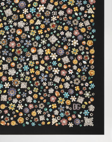 Шал Dolce & Gabbana Dolce & Gabbana 90x90 Silk Twill Floral Scarf Черно | FN090RGDDAXHN5SA, 3