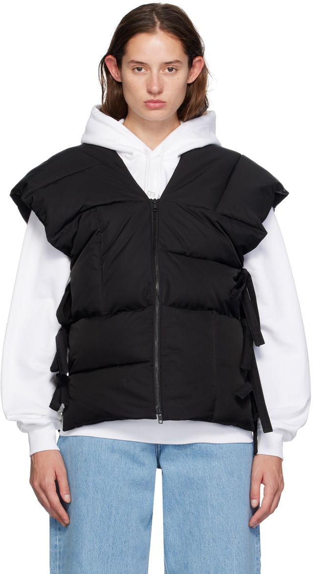 Black Paris Sleeveless Puffer Jacket