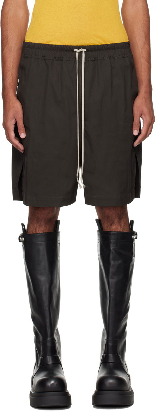 Къси панталони Rick Owens Gray Porterville Boxers Shorts Черно | RU02D6397 TE, 0