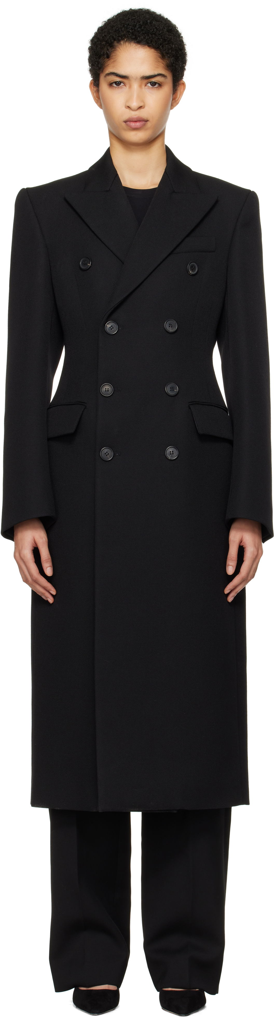 Палта WARDROBE.NYC Double Breasted Long Coat Черно | W4099F24WO, 0