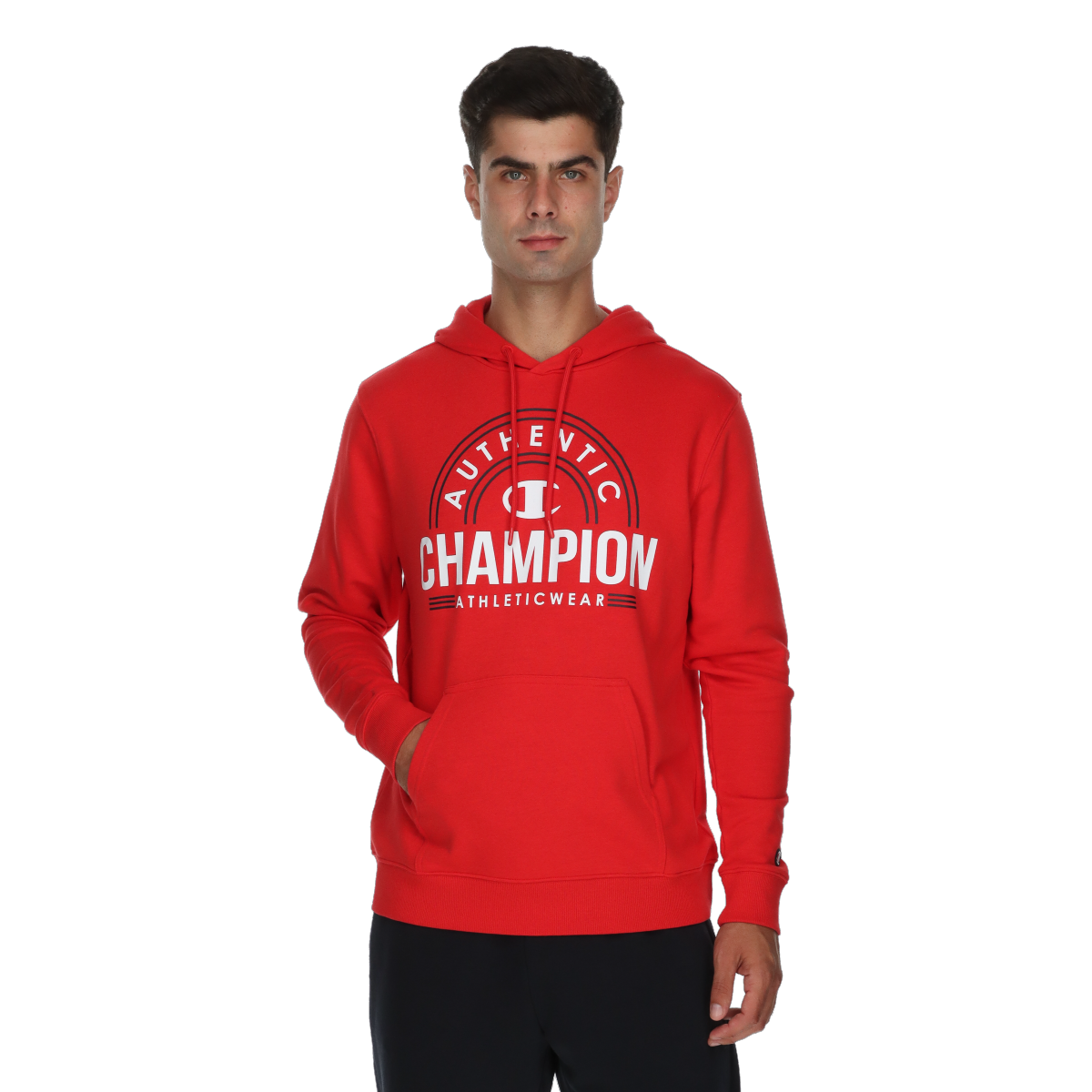 Суитчър Champion Authentic Athleticwear Pullover Hoodie with Kangaroo Pocket Червено | 222110-RS001, 0