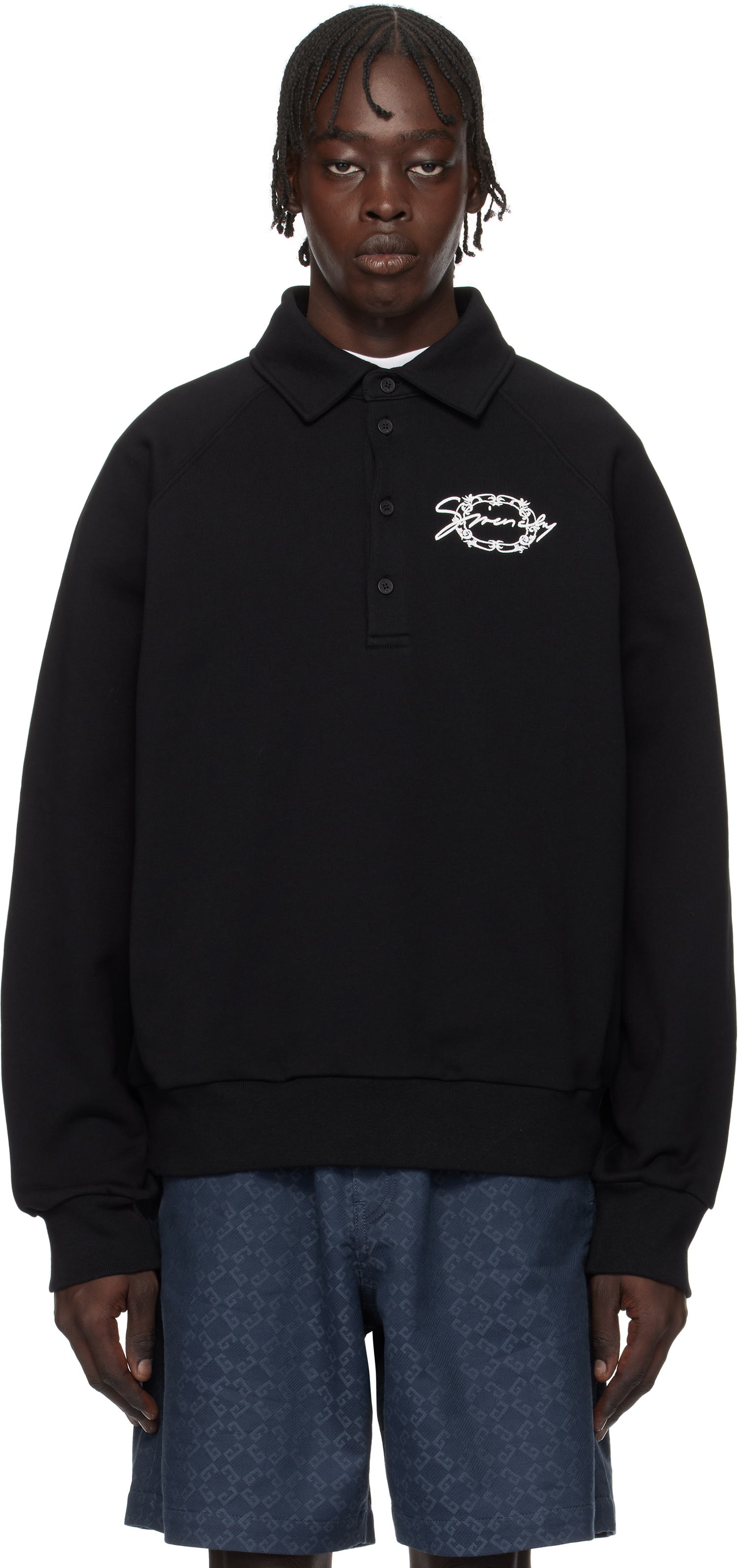 Поло тениска Givenchy Medallion Logo Polo Черно | BMJ0M53YPK001, 0