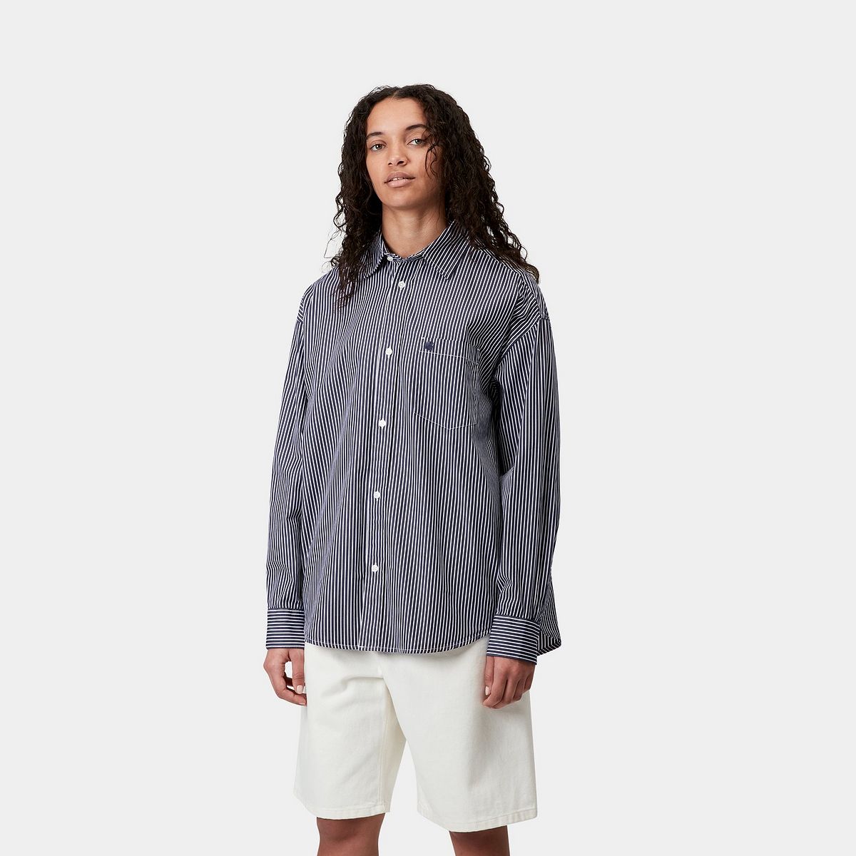 Риза Carhartt WIP Carhartt WIP Arvin Long Sleeve Striped Shirt Тъмно синьо | I034560_2, 0