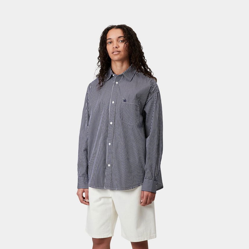 Риза Carhartt WIP Carhartt WIP Arvin Long Sleeve Striped Shirt Тъмно синьо | I034560_2