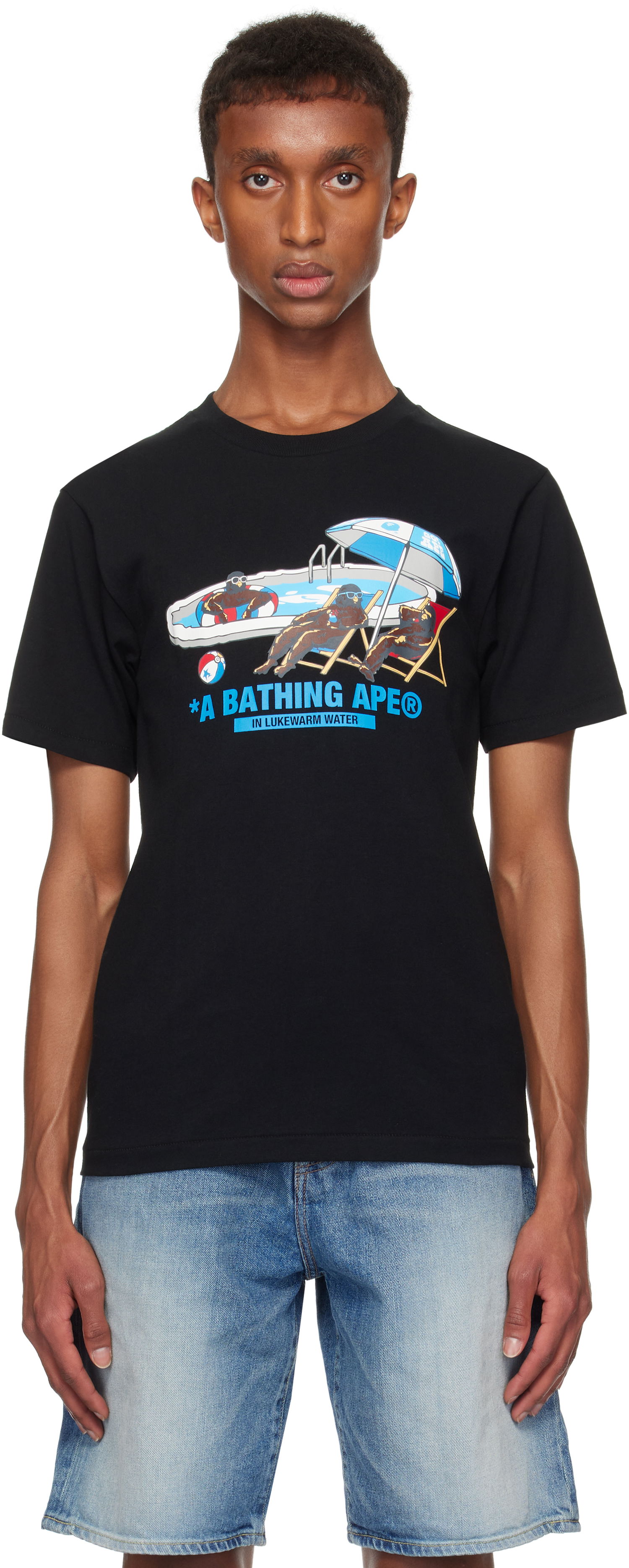 Тениска BAPE Poolside T-shirt Черно | 001TEK701001F, 0