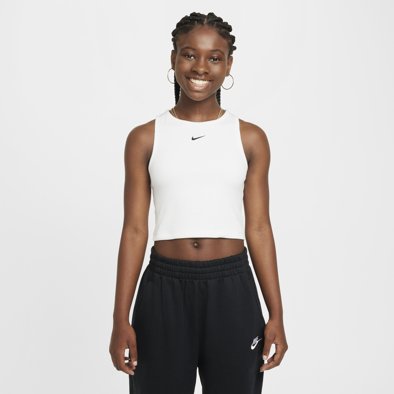 Съкратен топ Nike Crop Top Бяло | FZ5551-100, 1