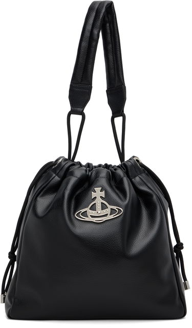 Дамска чанта Vivienne Westwood Vivienne Westwood Hilary Drawstring Grained Leather Bucket Bag Черно | 4302002RU-S000D-, 0
