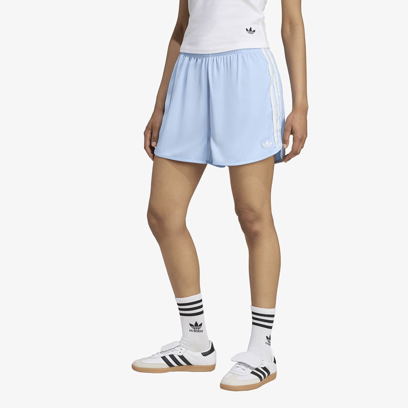 Къси панталони adidas Originals adidas Originals Satin Ruffle 3-Stripes Shorts Синьо | KC8817