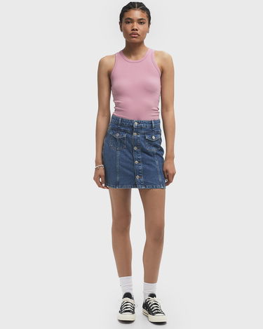 Пола envii Lennox Denim Button-Front Mini Skirt Синьо | E25100049-CLR000667, 2
