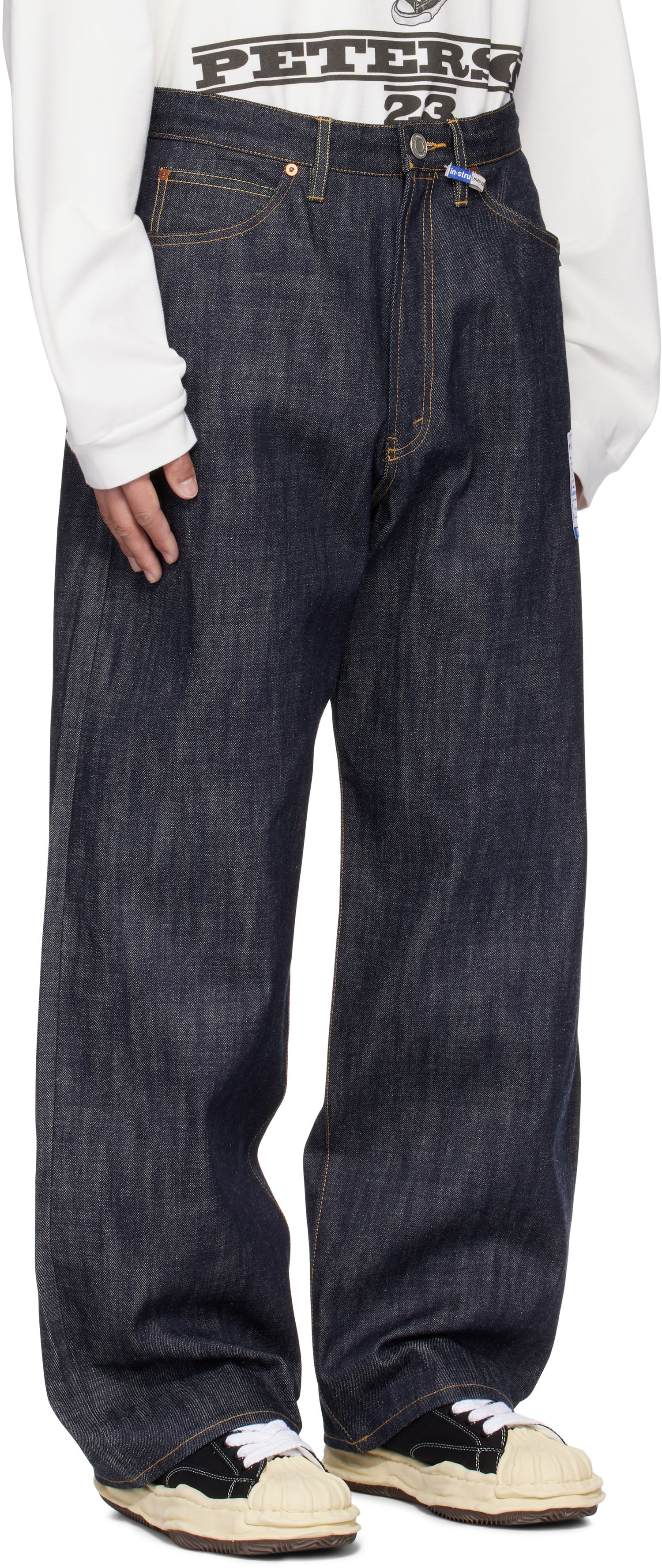 Панталони Maison MIHARA YASUHIRO Maison MIHARA YASUHIRO Selvage Denim Baggy Pants Синьо | I13PT023, 1