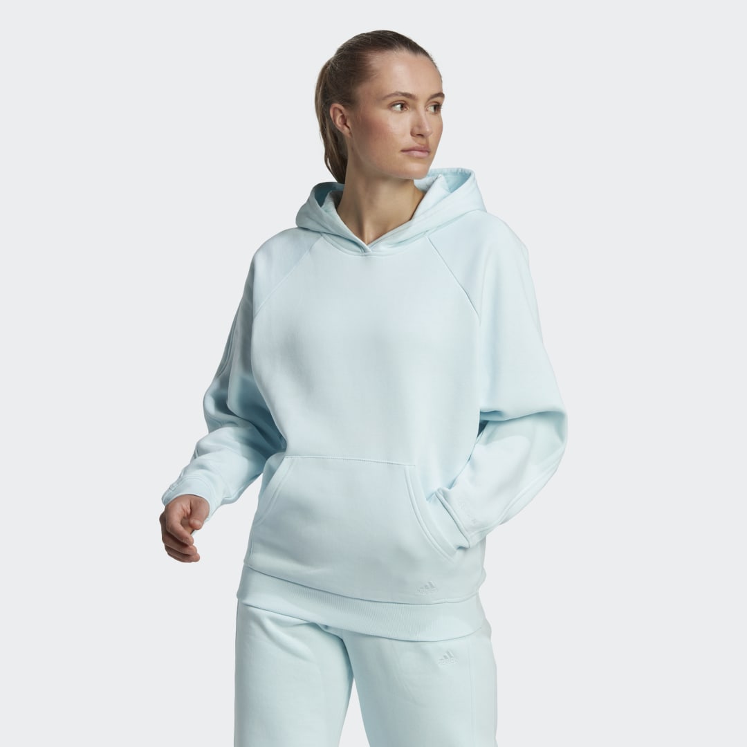 Суитчър adidas Performance All SZN Fleece Boyfriend Hoodie Синьо | HN4209, 1
