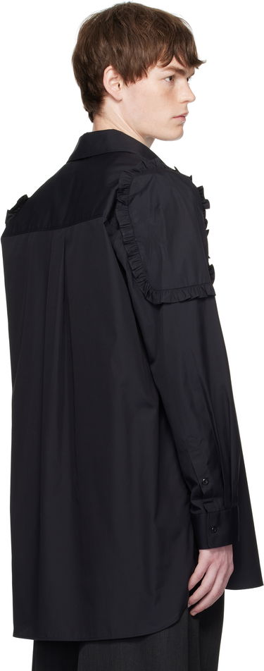 Риза Simone Rocha Simone Rocha Ruffle Shoulder Patch Tunic Shirt Черно | 5383 1025, 2