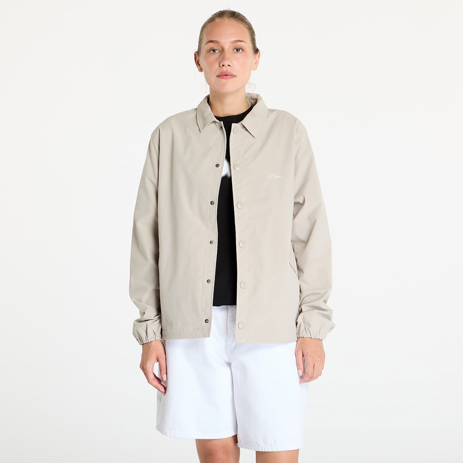 Яке Dime Cursive Coach Jacket UNISEX Light Grey Сиво | DIMESU243GRY, 1