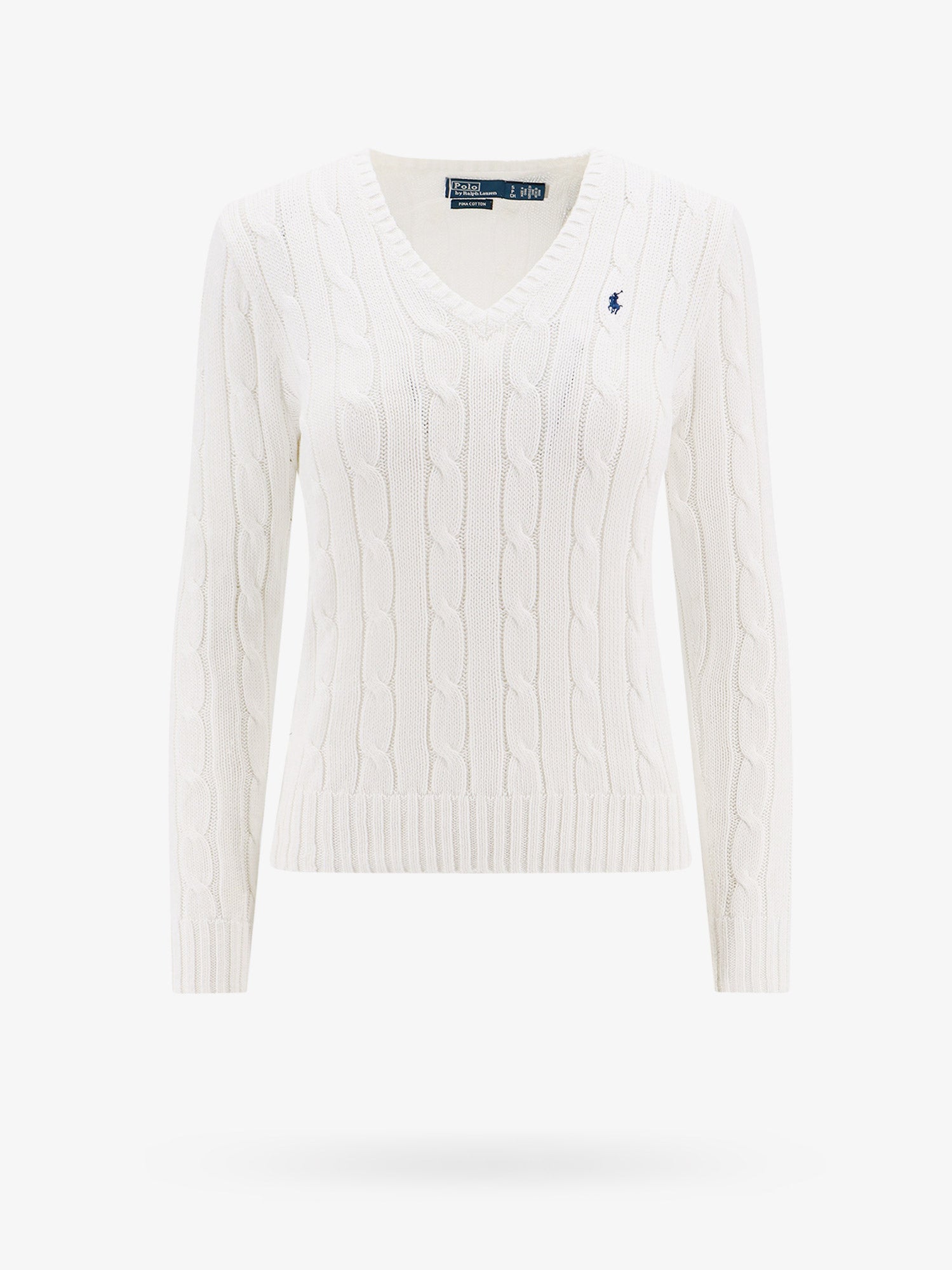 Пуловер Polo by Ralph Lauren White Cable Knit V-Neck Sweater Бяло | 211891641001, 0