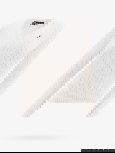 Пуловер Polo by Ralph Lauren White Cable Knit V-Neck Sweater Бяло | 211891641001, 0