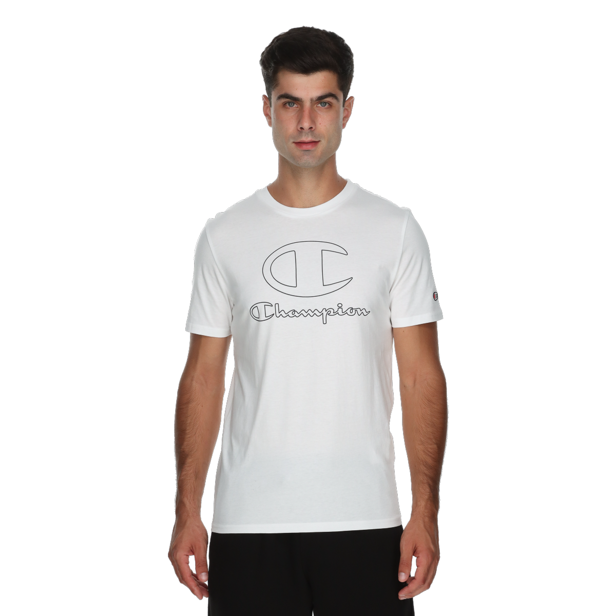 Тениска Champion Outline Logo Crewneck T-Shirt Бяло | 222130-WW001, 0