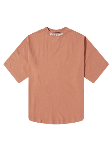 Тениска Palm Angels Mock Neck Logo Tee Кафяво | PMAA002S22JER0076401