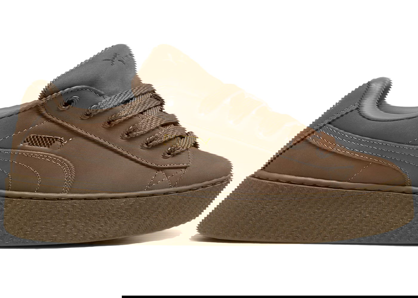 Кецове и обувки Puma Creeper Fatty Rihanna Fenty Totally Taupe (Women's) Кафяво | 399865-01, 0