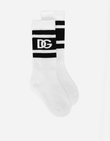 Чорапи Dolce & Gabbana Dolce & Gabbana Stretch Knit Socks with DG Logo Бяло | LBKAC5JBCACS9002, 0