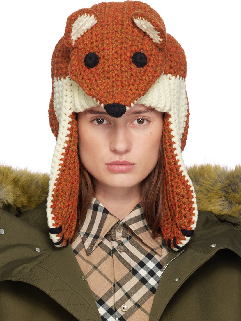 Шапка Burberry Orange Wool Fox Beanie Оранжево
 | 8095854