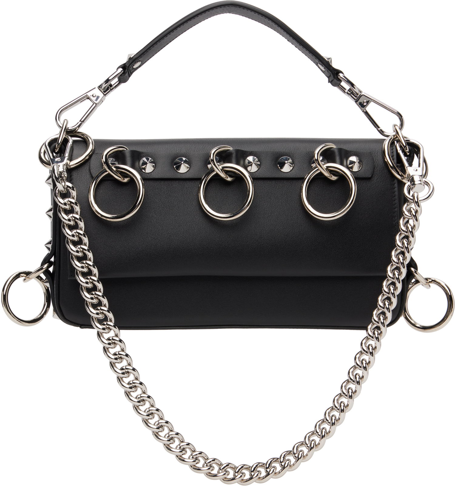 Дамска чанта R13 Vivian Studded O-Ring Chain Bag Черно | R13WA061-A001, 0