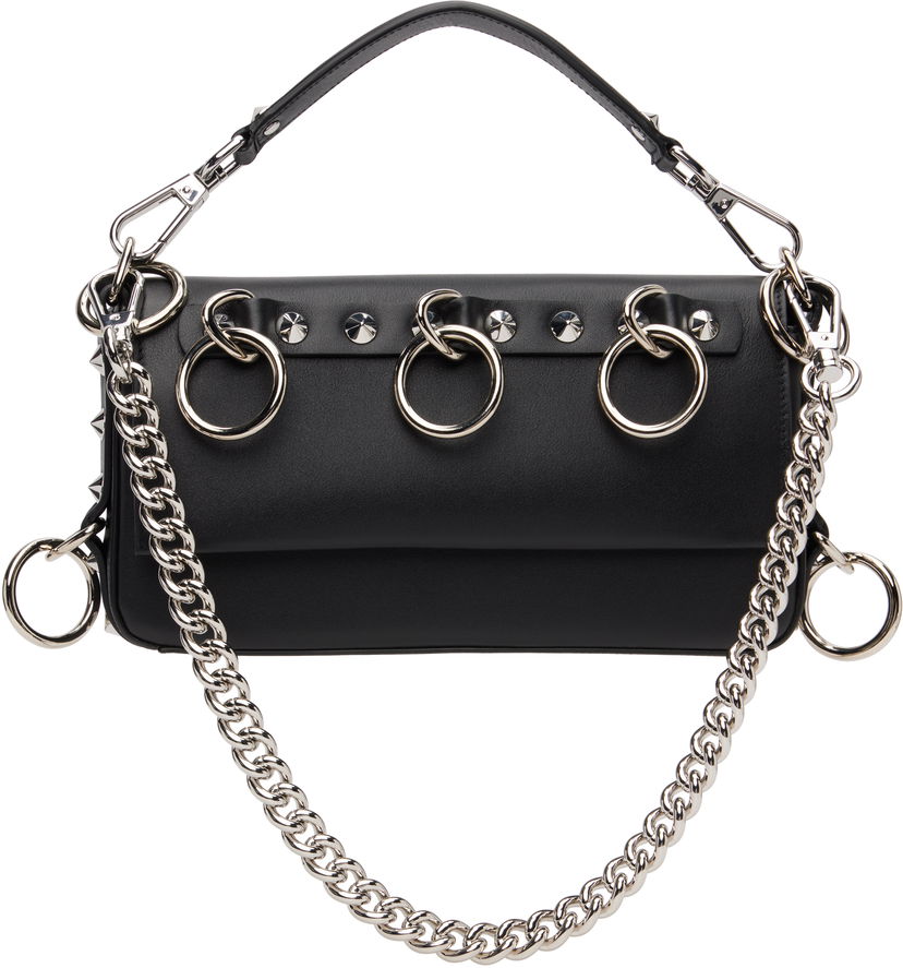 Дамска чанта R13 Vivian Studded O-Ring Chain Bag Черно | R13WA061-A001