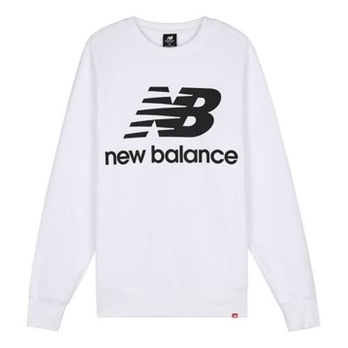 Пуловер New Balance Essentials Stacked Logo Crew Sweatshirt Бяло | AMT03560-WT