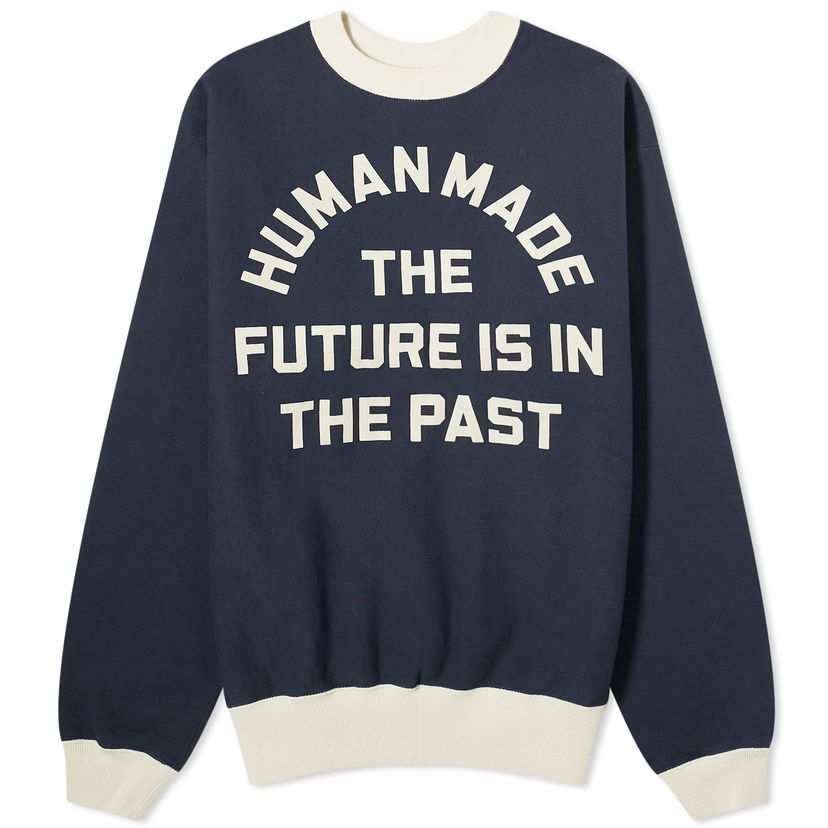 Пуловер Human Made Contrast Sweatshirt with Printed Graphic Синьо | HM27CS022-N