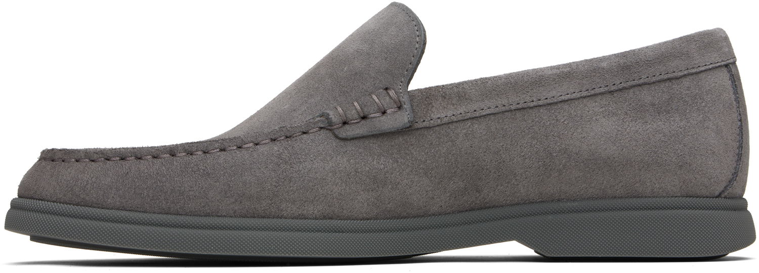 Кецове и обувки BOSS Suede Loafers with Contrast Outsole Сиво | 50543083, 0