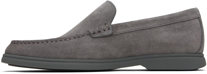 Кецове и обувки BOSS Suede Loafers with Contrast Outsole Сиво | 50543083