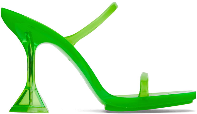 Аксесоари Amina Muaddi Amina Muaddi Brito Slipper Heeled Sandals Зелено | 11S333533BRI