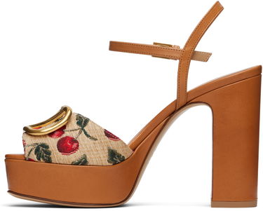 Грижа за обувките Valentino Valentino Garavani VLogo Signature Cherryfic Platform Sandals Кафяво | 6W0S0FG2NNX, 2
