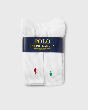 Чорапи Polo by Ralph Lauren CREW SOCKS 6-PACK Бяло | 3616411337450, 0