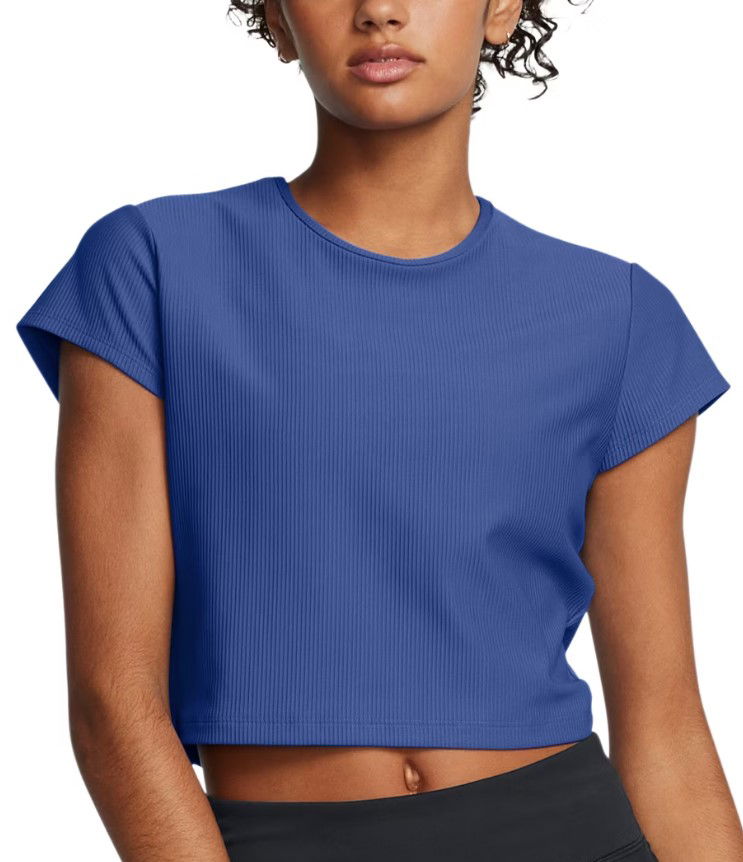 Съкратен топ Under Armour Ribbed Cropped T-Shirt Синьо | 1386615-432, 0