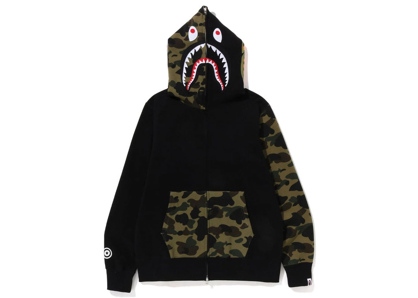 Суитчър BAPE 1st Camo Shark Full Zip Hoodie Черно | 1I70-115-009, 0