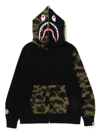 Суитчър BAPE 1st Camo Shark Full Zip Hoodie Черно | 1I70-115-009
