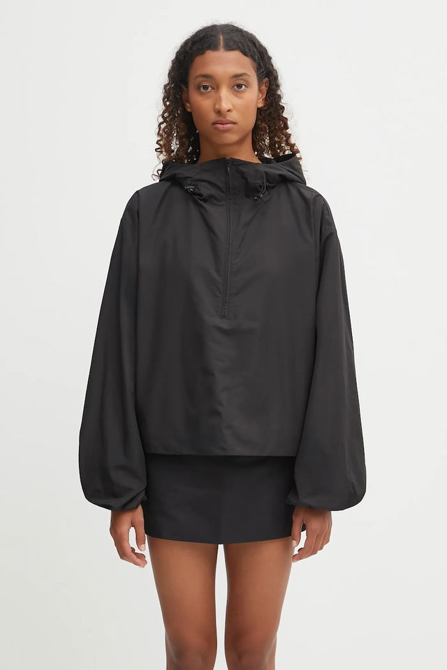 Oversized Hooded Anorak with Balloon Sleeves X ROSÉ