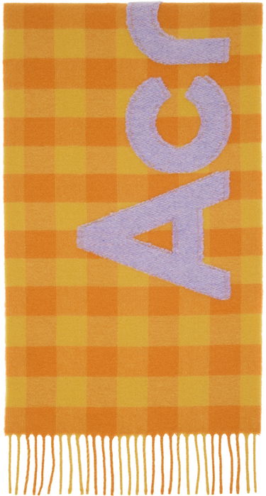 Облекло Acne Studios Orange Check Scarf Оранжево
 | CA0262-, 0