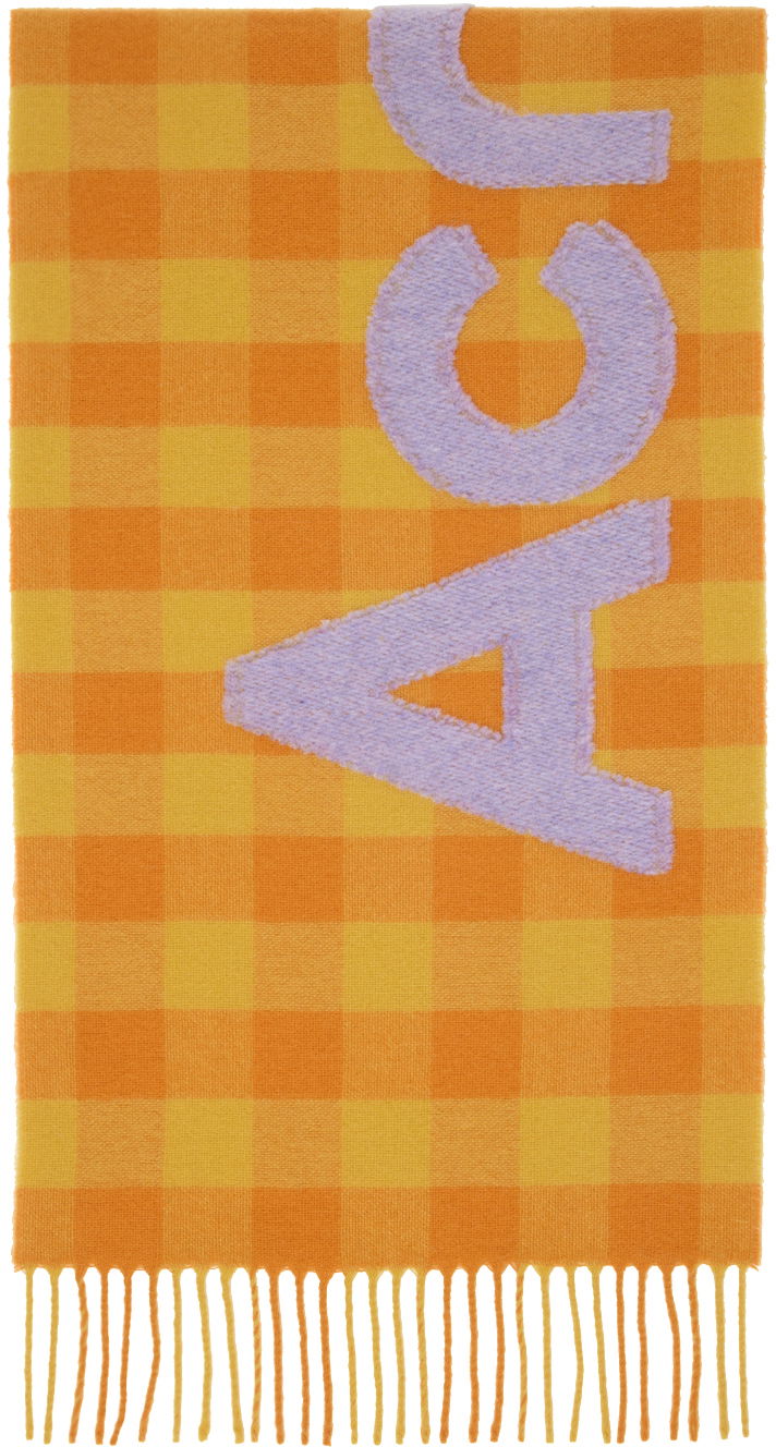 Облекло Acne Studios Orange Check Scarf Оранжево
 | CA0262-